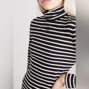 LOEWE
Black Loewe Striped Cotton-Jersey Turtleneck Midi Dress